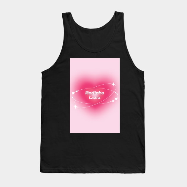 Radiate Love Pink Heart Aura Tank Top by mystikwhale